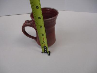 Signed Studio Pottery Red Coffee Mug