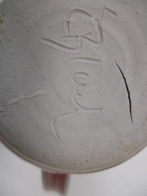 Signed Studio Pottery Red Coffee Mug