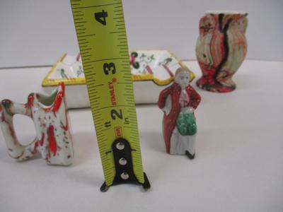 Vintage Pottery Bowl China Figures & Rooster Ashtray