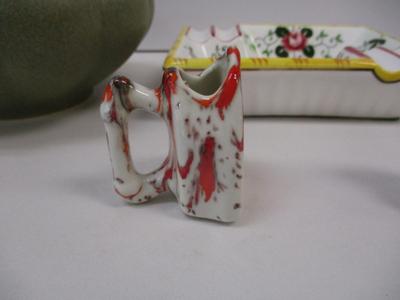 Vintage Pottery Bowl China Figures & Rooster Ashtray