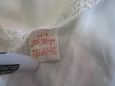 5 - Her Majesty Vintage Young Girls Ivory/White Slip Various Sizes Nylon Lace Trim Made in USA #1