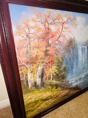 R. DANFORD’S WATERFALL LANDSCAPE SERIES OIL PAINTING
