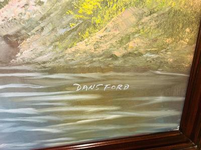 R. DANFORD’S WATERFALL LANDSCAPE SERIES OIL PAINTING