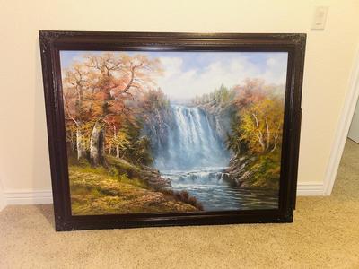 R. DANFORD’S WATERFALL LANDSCAPE SERIES OIL PAINTING