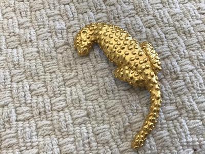 Matte Textured 1980 Panther / Leopard Brooch