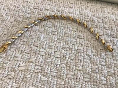 PD Tennis Bracelet Silver Snd Gold Tone