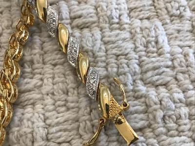 PD Tennis Bracelet Silver Snd Gold Tone