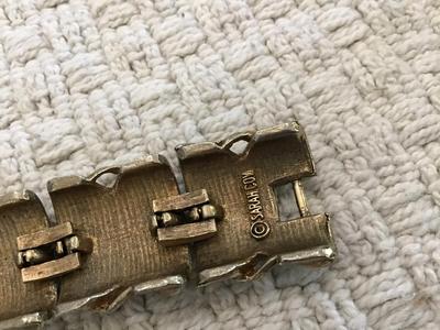 1960 Brocade Gold Tone Link Bracelet Sarah Coventry