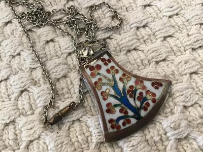 Asian Axe Style pendant and Chain porcelain type