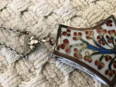 Asian Axe Style pendant and Chain porcelain type