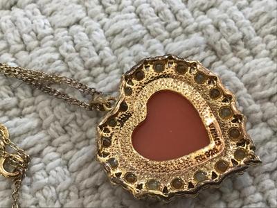RL 925 Double Chain Marked Peach Crystal Cameo 1980
