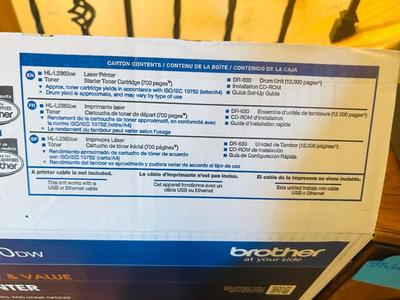 BROTHER HL-L2360DW PRINTER AND NEW TN660 INK CARTRIDGE