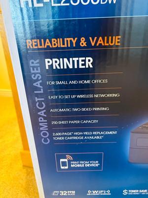 BROTHER HL-L2360DW PRINTER AND NEW TN660 INK CARTRIDGE