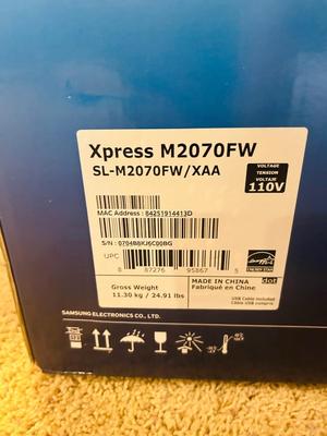 SAMSUNG MULTIFUNCTION XPRESS M2070FW LASER PRINTER