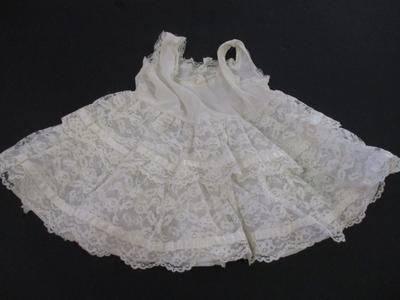 Vintage Toddler Girls Dress Frilly Lace Tiered Cupcake Dress #3