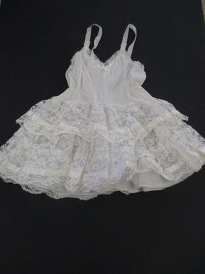 Vintage Toddler Girls Dress Frilly Lace Tiered Cupcake Dress #3