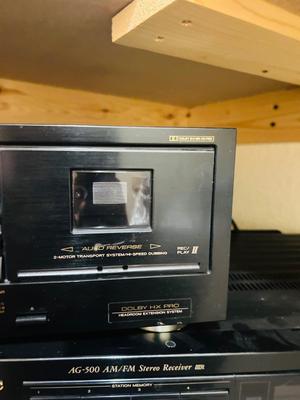 TEAC HOME STEREO RECEIVER, CASSETTE DECK AND CD CHANGER W/REMOTES