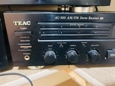 TEAC HOME STEREO RECEIVER, CASSETTE DECK AND CD CHANGER W/REMOTES
