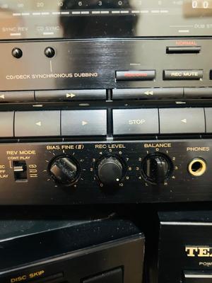 TEAC HOME STEREO RECEIVER, CASSETTE DECK AND CD CHANGER W/REMOTES