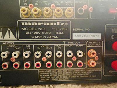 MARANTZ AV SURROUND SOUND RECEIVER SR-73 W/REMOTE