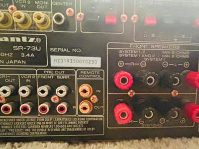MARANTZ AV SURROUND SOUND RECEIVER SR-73 W/REMOTE