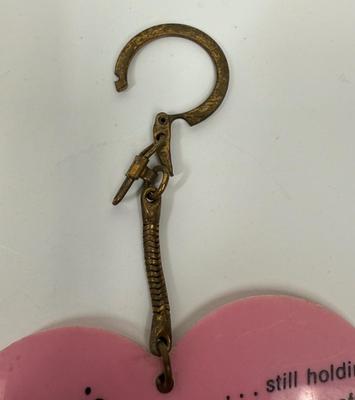 2 Retro 1970's Dangler & Keychain Rainbow Hearts & "Love is" art