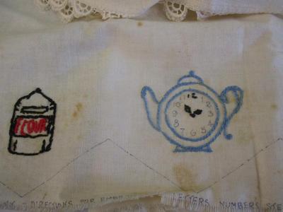 Vintage Hand-Embroidered Linen Floral Design #7