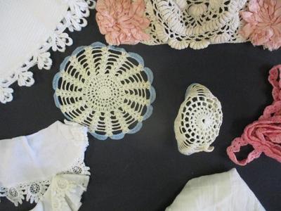 Vintage Detachable Collars With Crochet Trim - Teena Brown Crochet Hat #12