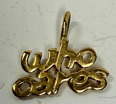 Gold-Tone Pendant "Who Cares"