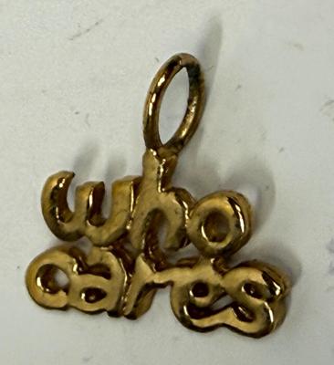 Gold-Tone Pendant "Who Cares"