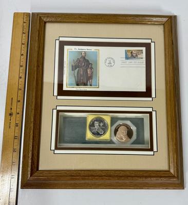 Father Junipero Serra First Day Cover and 2 Commemorative Coins