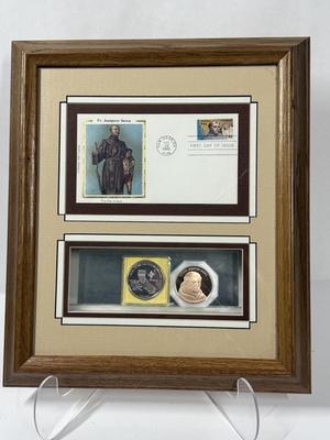 Father Junipero Serra First Day Cover and 2 Commemorative Coins