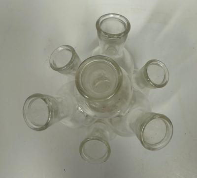 Vintage Glass 7 Cluster Bud Vase Propagation Station Flower Arrangement