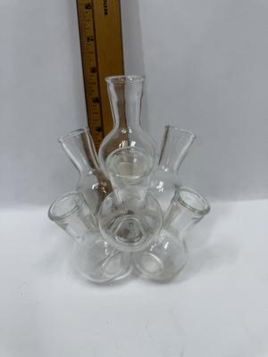 Vintage Glass 7 Cluster Bud Vase Propagation Station Flower Arrangement