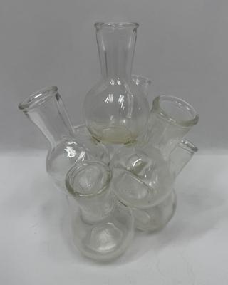 Vintage Glass 7 Cluster Bud Vase Propagation Station Flower Arrangement