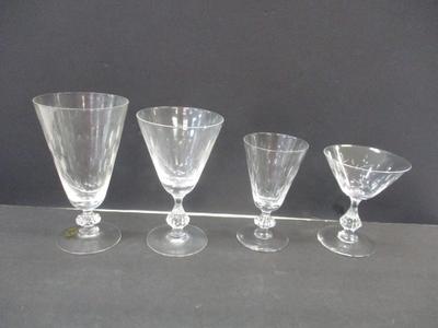 33 - Vintage Etched Wine Glasses
