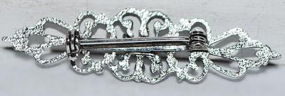 Silver Colored BAR BROOCH (2" x ½") with 7 Tiny Stones in a Center Star on a Silver Tone Setting