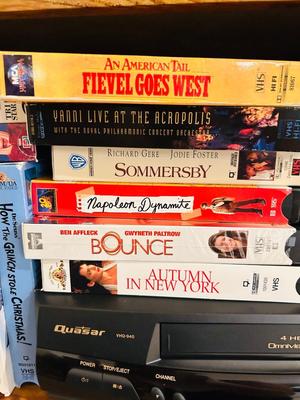 QUASER 4 HEAD VCR AND A GREAT ASSORTMENT OF VHS MOVIES
