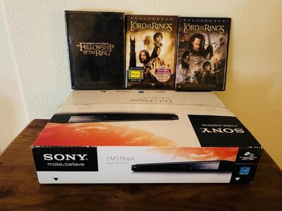 SONY DVD PLAYER AND THE LORD OF THE RINGS DVD’S