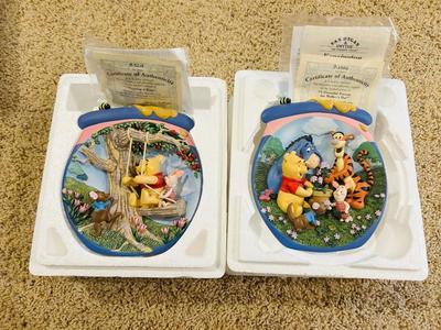 WINNIE THE POOH HONEY POT ADVENTURES SCULPTURAL PLATES FROM THE BRADFORD EXCHANGE