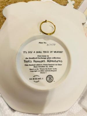 "WINNIE THE POOH HONEY POT ADVENTURES” SCULPTURAL PLATES FROM THE BRADFORD EXCHANGE