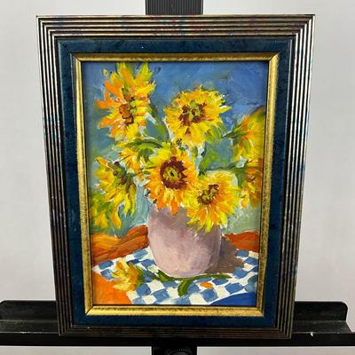 Sale Photo Thumbnail #340: Art measures 7" x 5" 
Frame is 8.5" x 6.5" 
Ann Hock Artist Sticker on back 
No signature