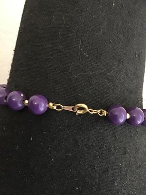 Vintage Purple and Gold Beaded Necklace
