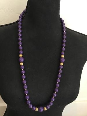 Vintage Purple and Gold Beaded Necklace