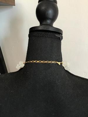 Vintage, white and clear beaded necklace