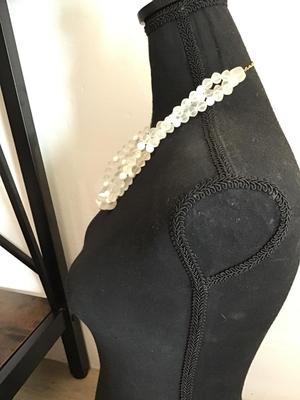 Vintage, white and clear beaded necklace