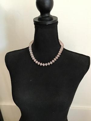 Light, pink, vintage, pearl necklace