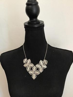 Vera Bradley Silvertone bib necklace