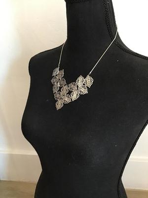 Vera Bradley Silvertone bib necklace