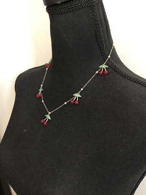 Cute vintage, cherry necklace